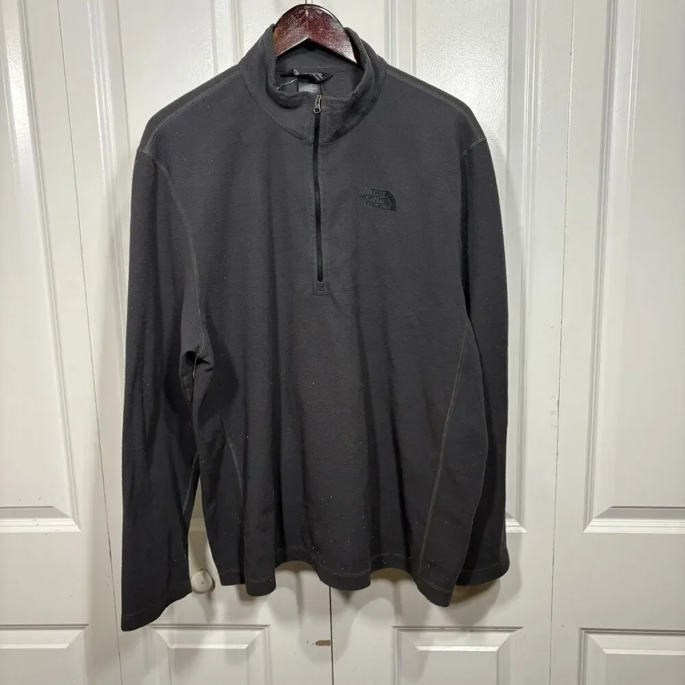 The North Face Fleece Pullover Men XL Black 1/4 Zip Outdoor Hiking Corewear